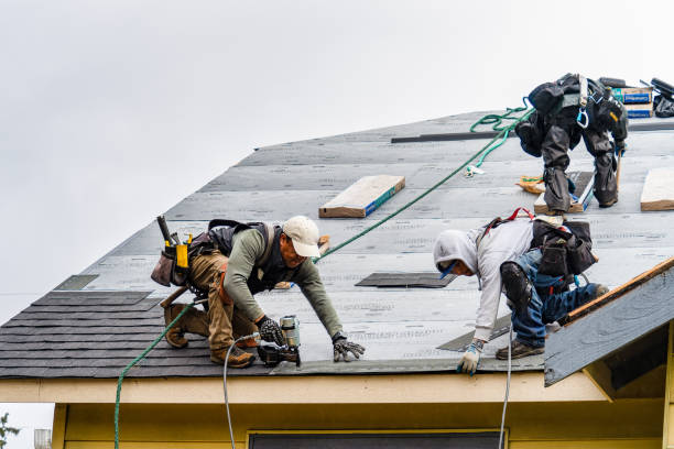 Professional Gutter Installation technician working in Kirkman, IA